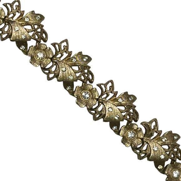 Vintage Signed Kramer Choker Necklace AB Rhinestones Gold Tone 12-16” Adjustable - Picture 13 of 15